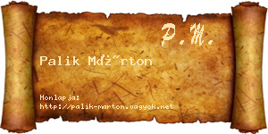 Palik Márton névjegykártya